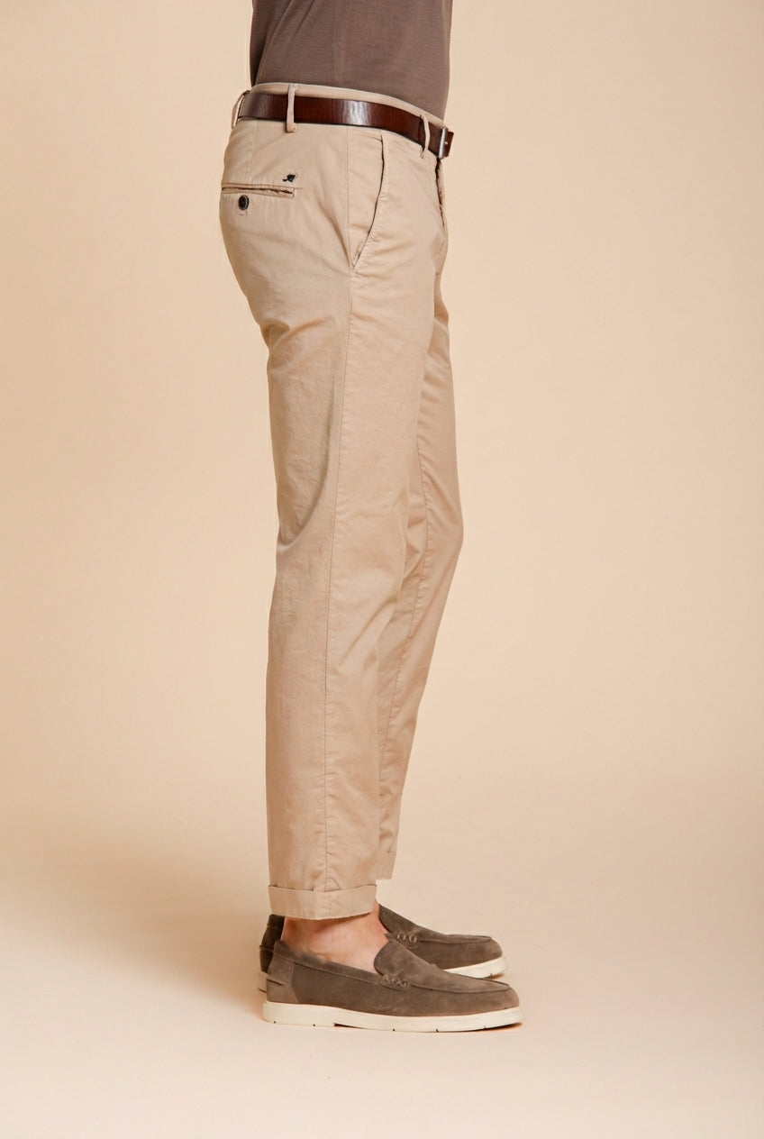Milano pantalone chino uomo in gabardina stretch extra slim fit ①