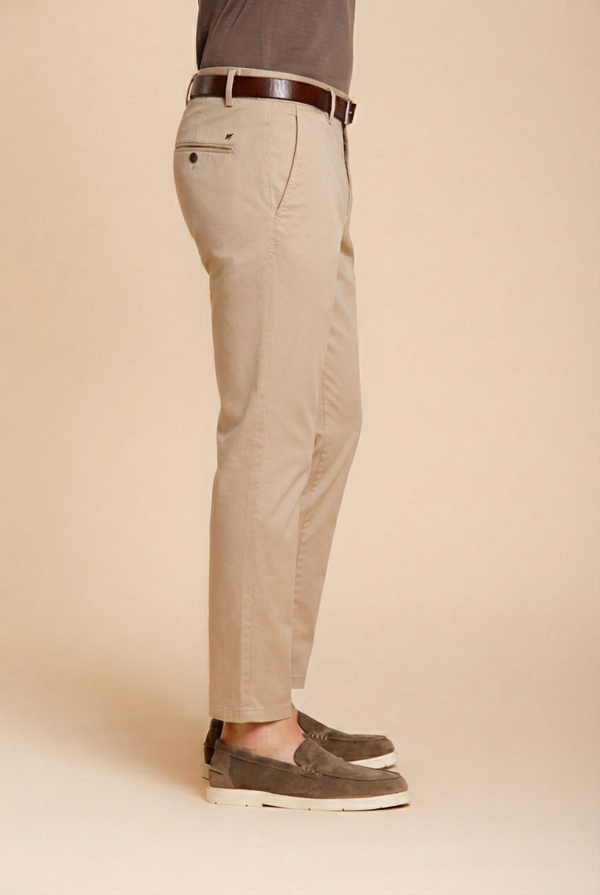 Milano pantalone chino uomo in gabardina stretch extra slim fit ①
