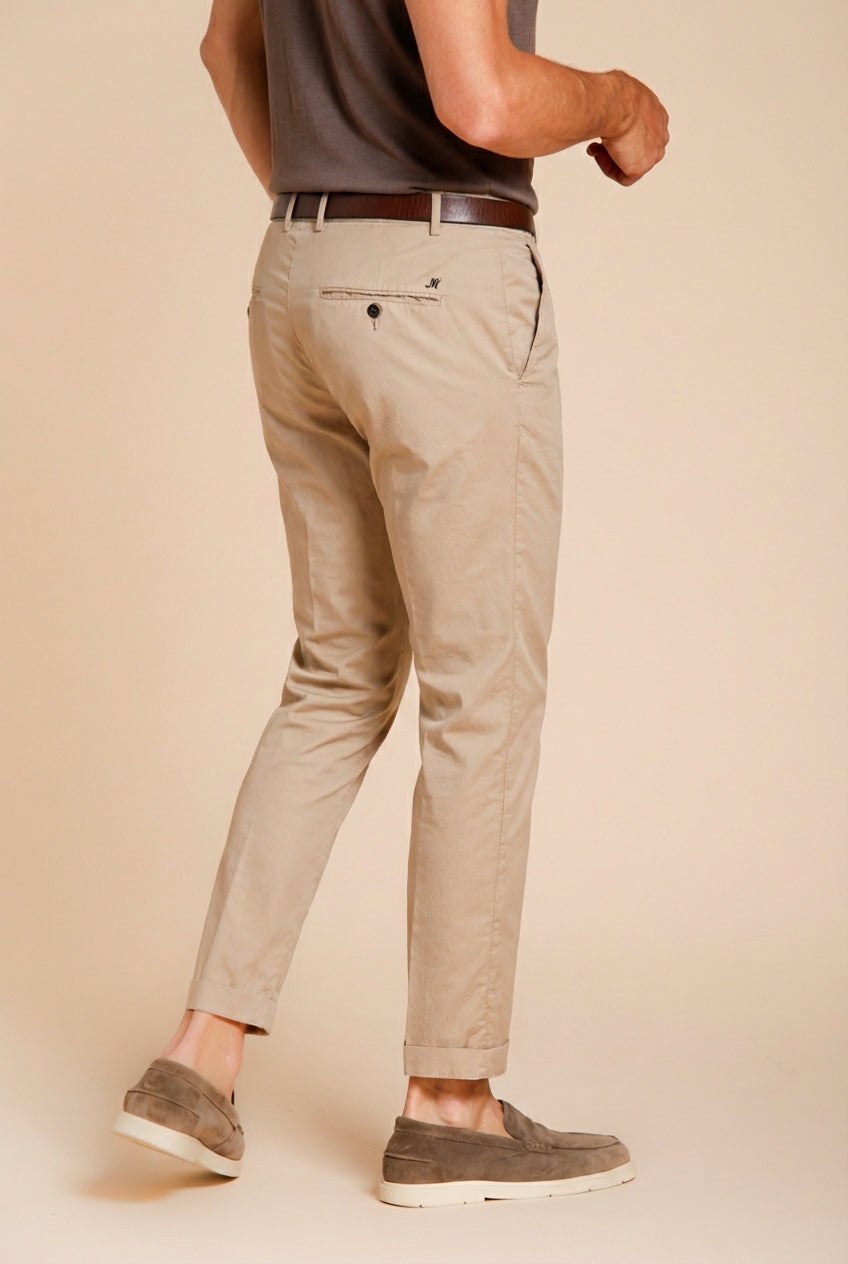 Milano pantalone chino uomo in gabardina stretch extra slim fit ①