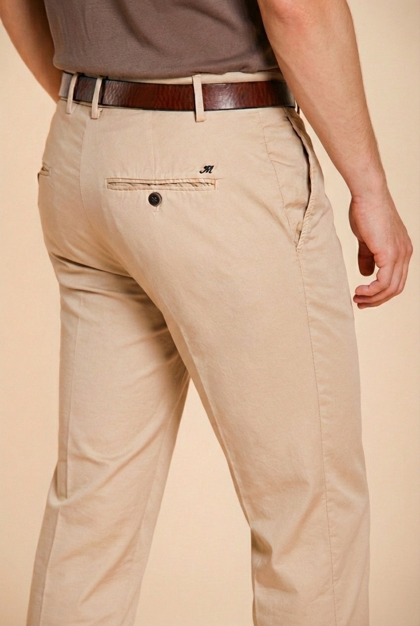 Milano pantalone chino uomo in gabardina stretch extra slim fit ①