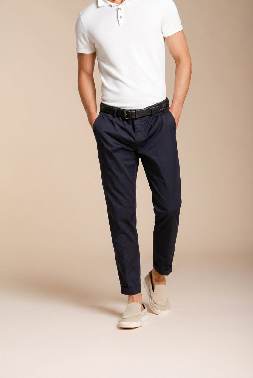 Milano men's chino pants in stretch gabardine extra slim fit ①