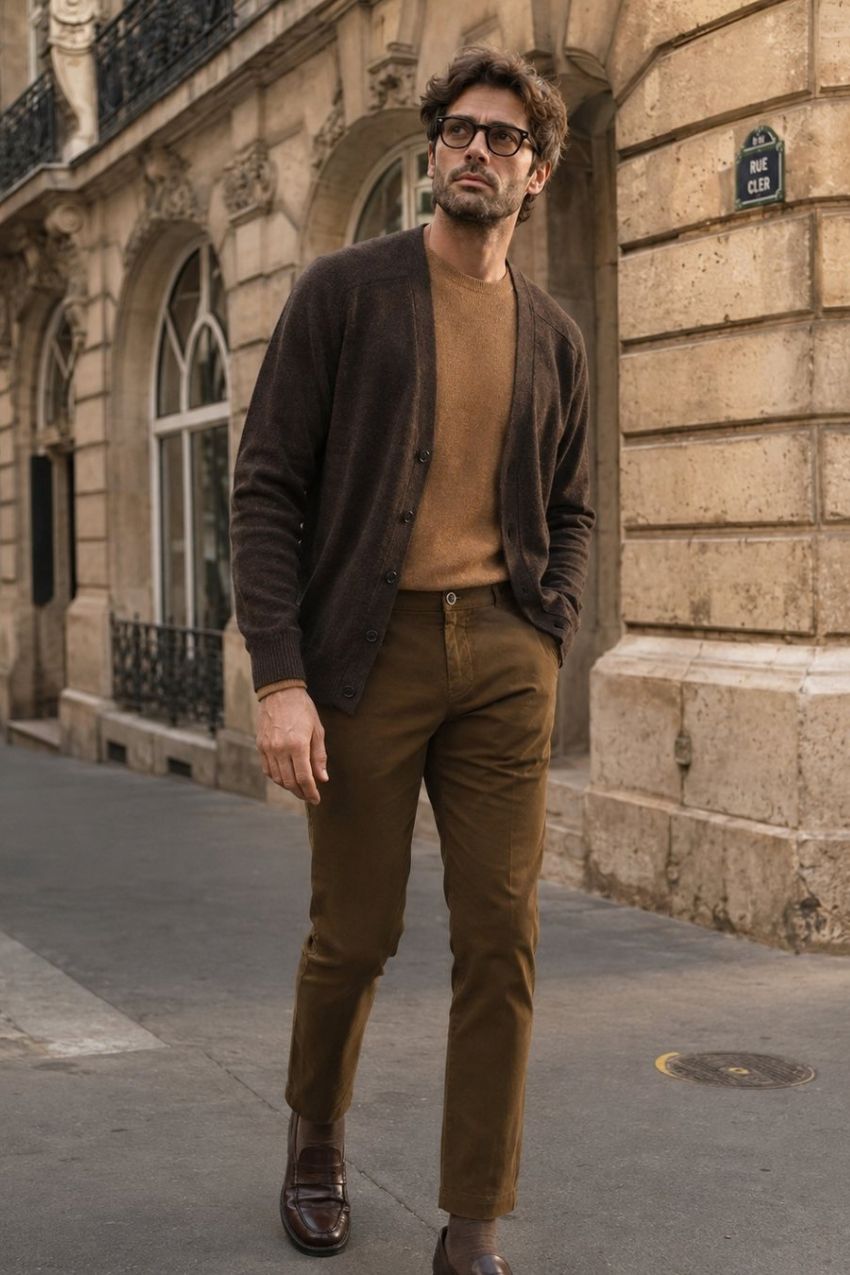 Milano chino pants for men in stretch gabardine extra slim fit ①