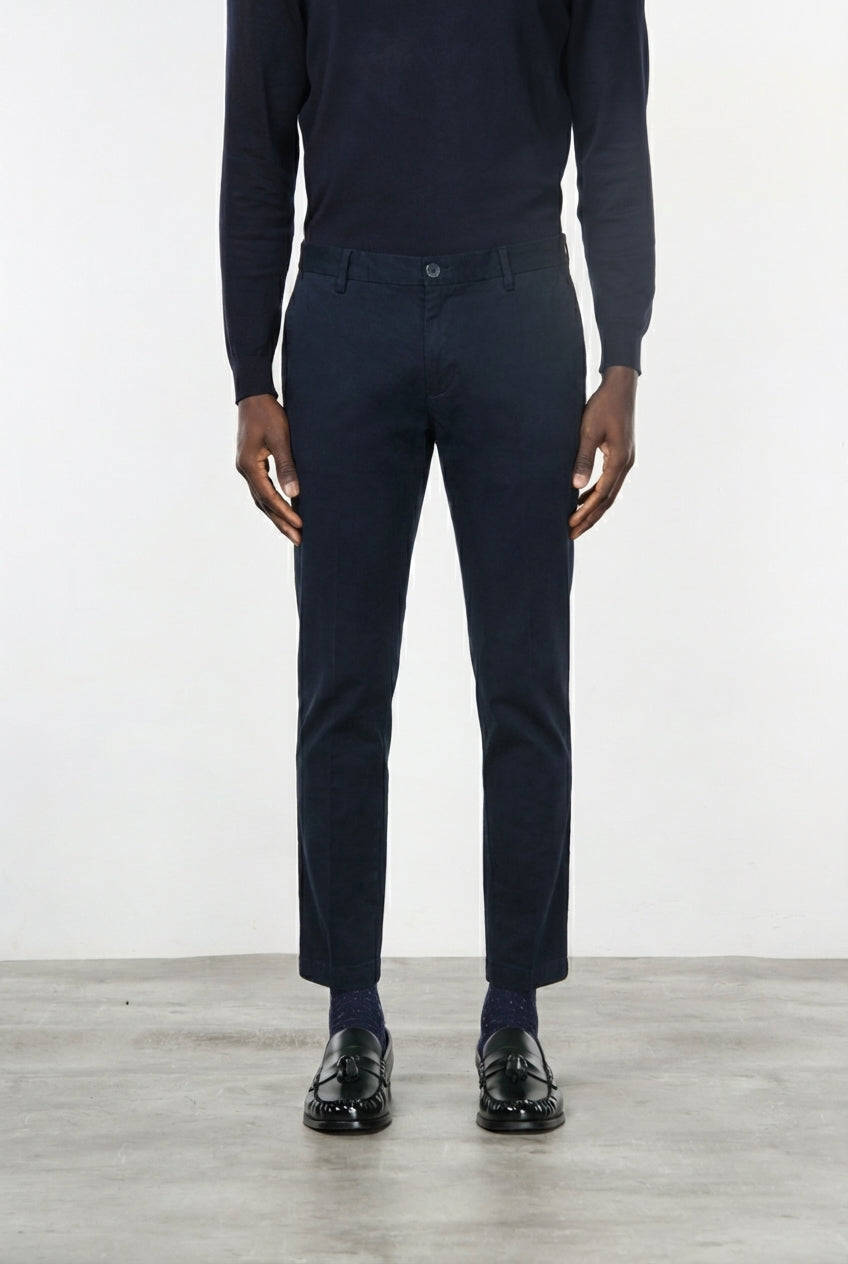 Milano pantalone chino uomo in gabardina stretch extra slim fit