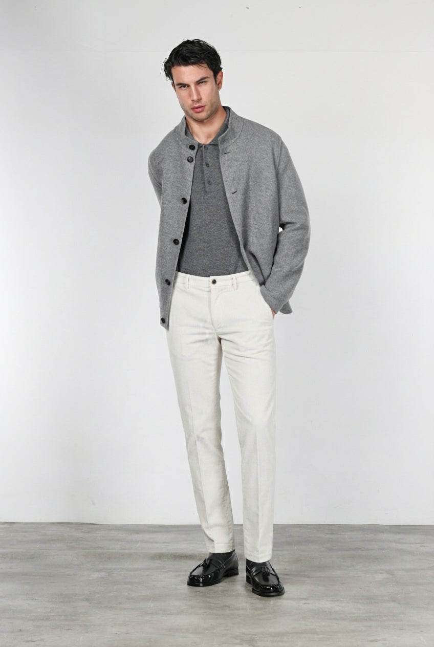 Milano pantalón chino de hombre en pana 500 rayas, extra slim fit ①