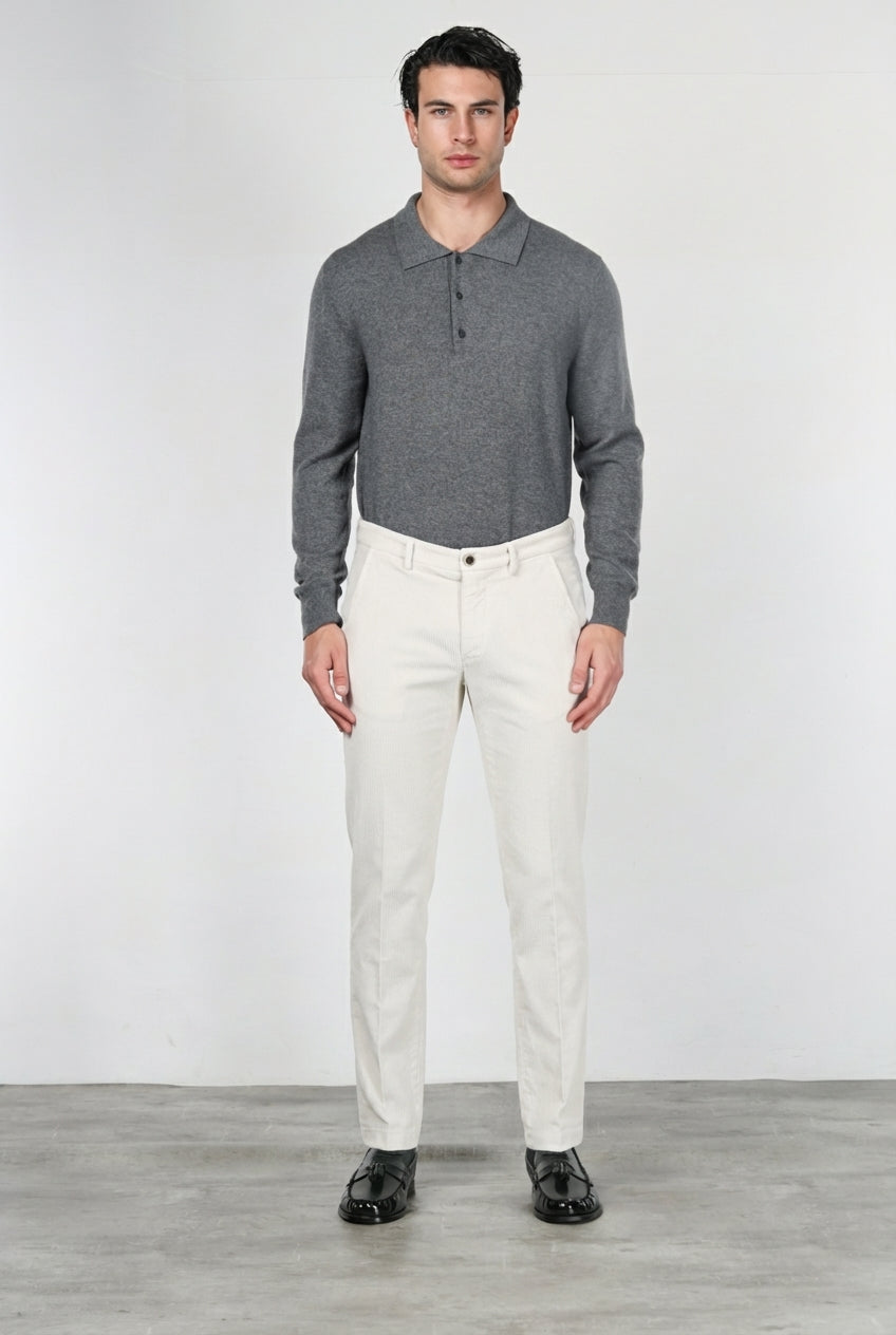 Milano pantalón chino de hombre en pana 500 rayas, extra slim fit ①