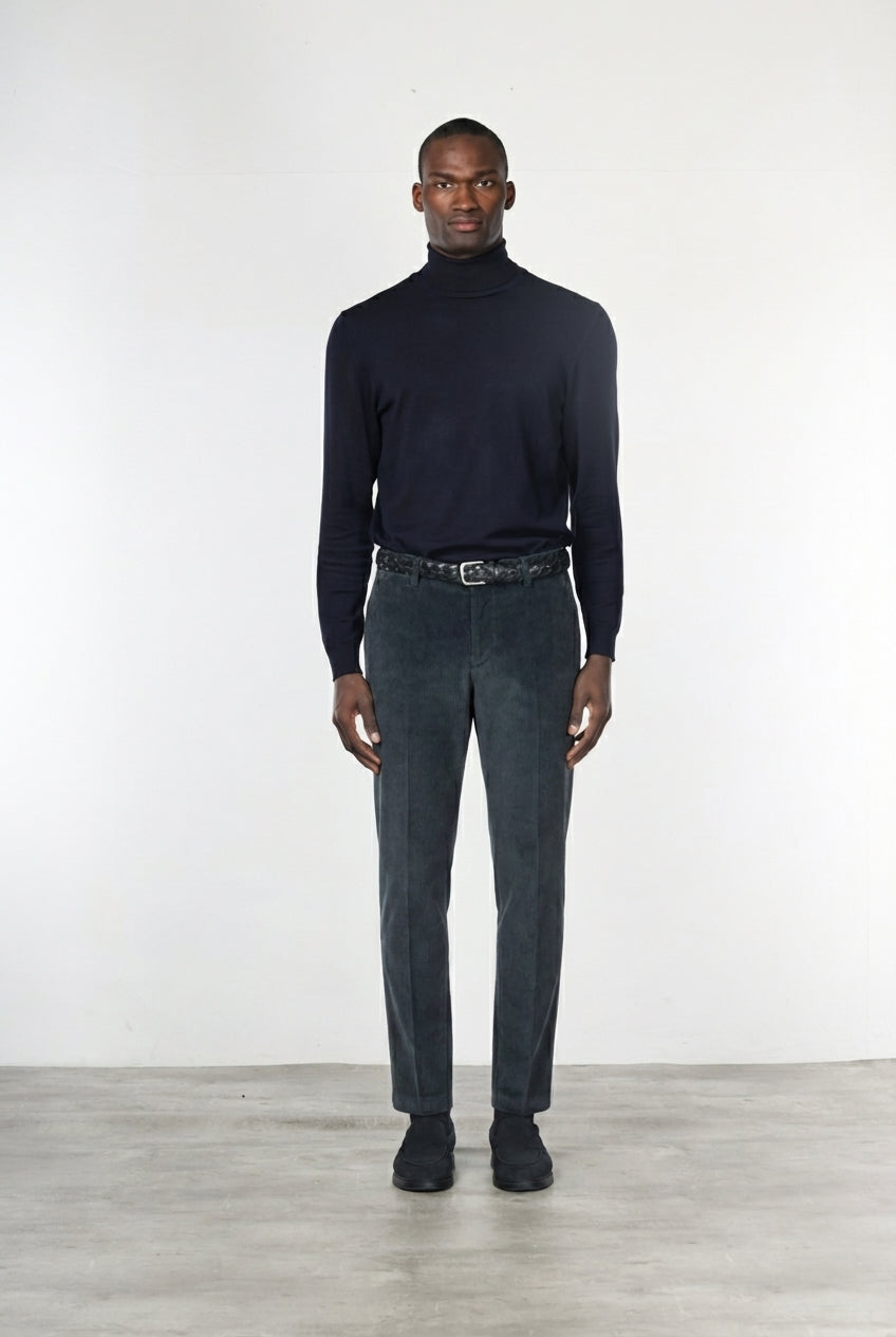 Milano pantalone chino uomo in velluto 500 righe extra slim fit ①
