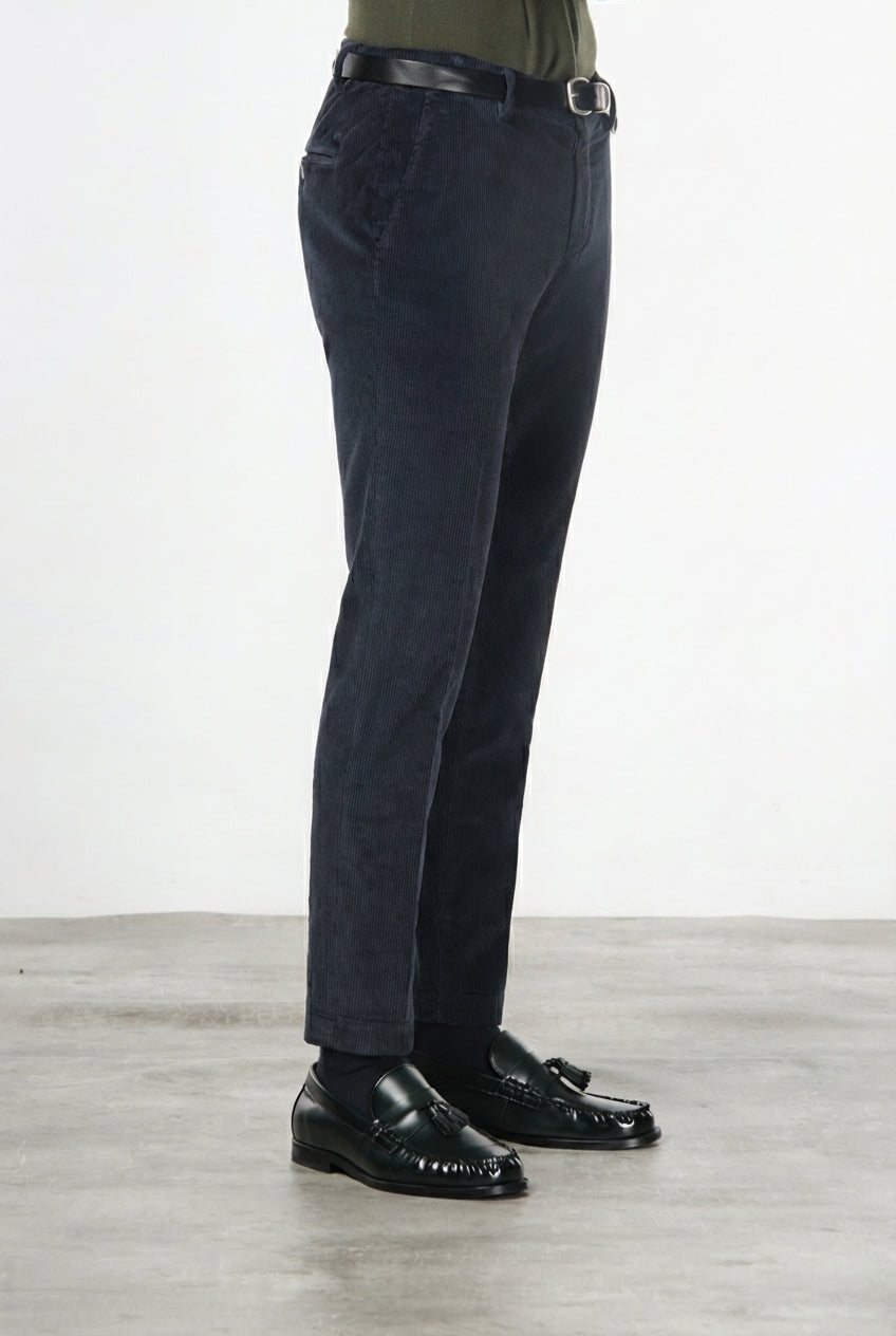 Milano pantalone chino uomo in velluto 500 righe extra slim fit ①