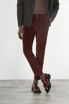 Milano men’s chino pants in 500-wale velvet with extra slim fit ①
