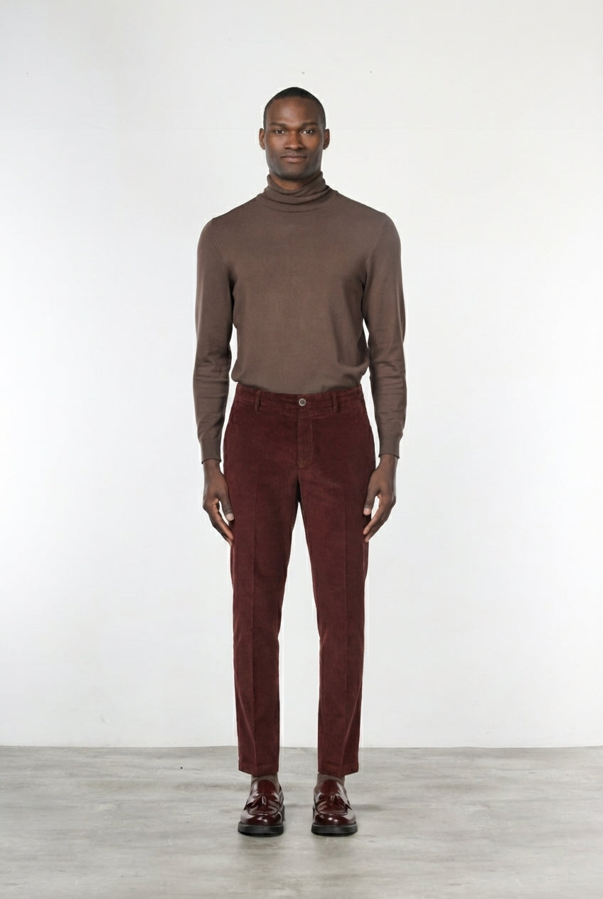 Milano men’s chino pants in 500-wale velvet with extra slim fit ①
