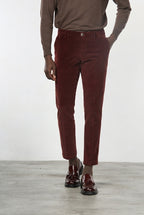 Milano men’s chino pants in 500-wale velvet with extra slim fit ①
