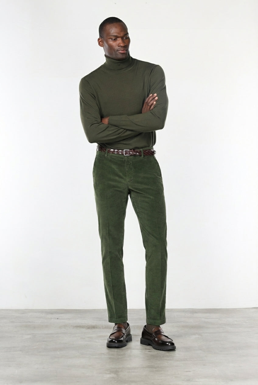 Milano pantalón chino de hombre en pana 500 rayas, extra slim fit ①