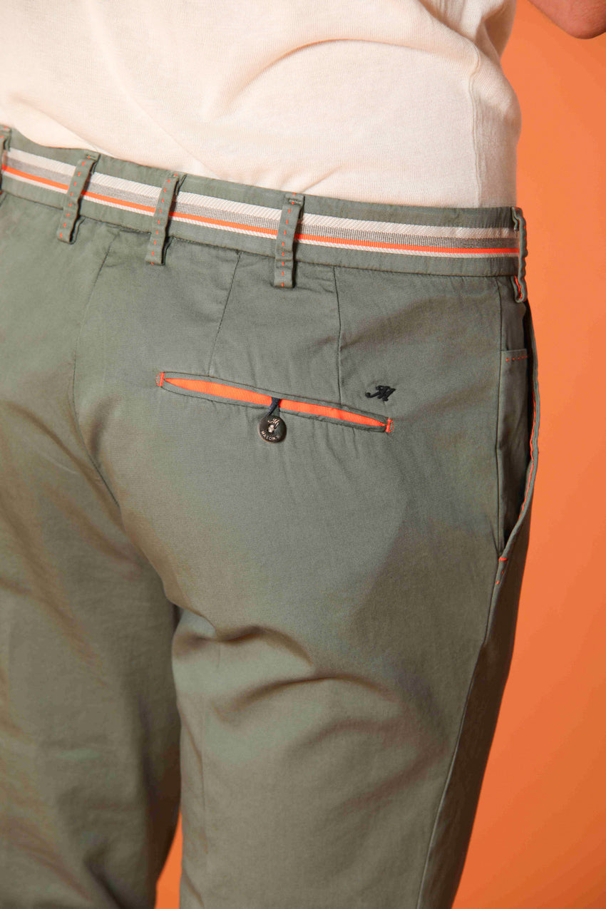 Milano Start pantalón chino hombre en raso elástico con cintas extra slim fit