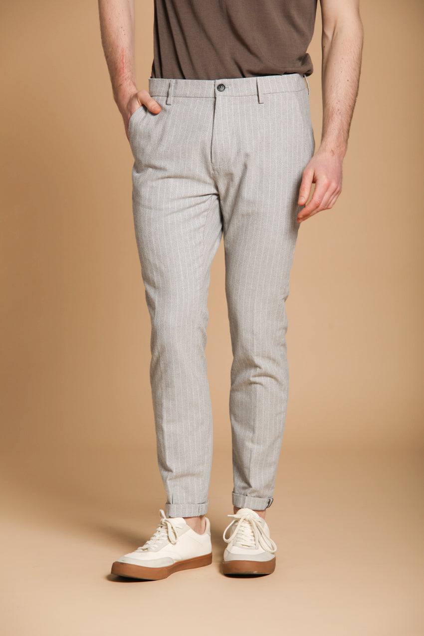 Osaka men's chino pants in pinstriped resca carrot fit