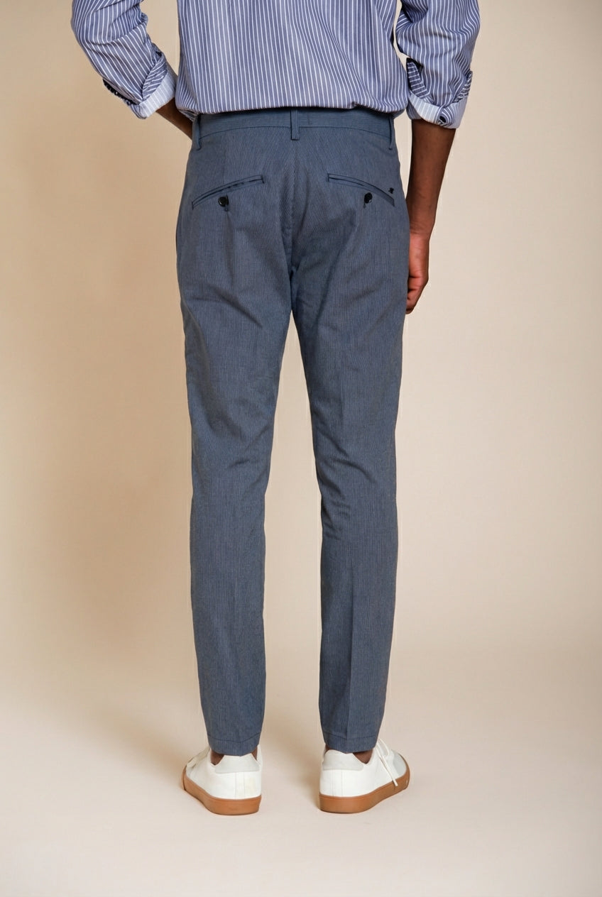 Osaka pantalone chino uomo in gessato fine carrot fit