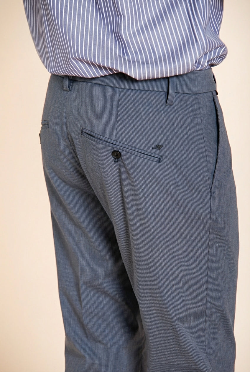 Osaka pantalone chino uomo in gessato fine carrot fit
