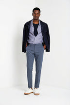 Osaka men's chino pants in fine pinstripe carrot fit