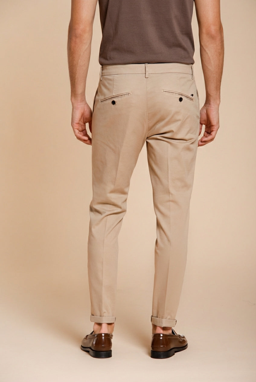 Osaka men's chino pants in fine tricotina of cotton and lyocell carrot fit