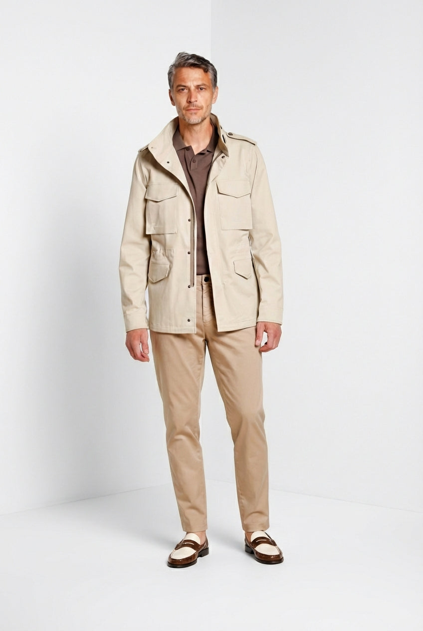 Osaka men's chino pants in fine tricotina of cotton and lyocell carrot fit