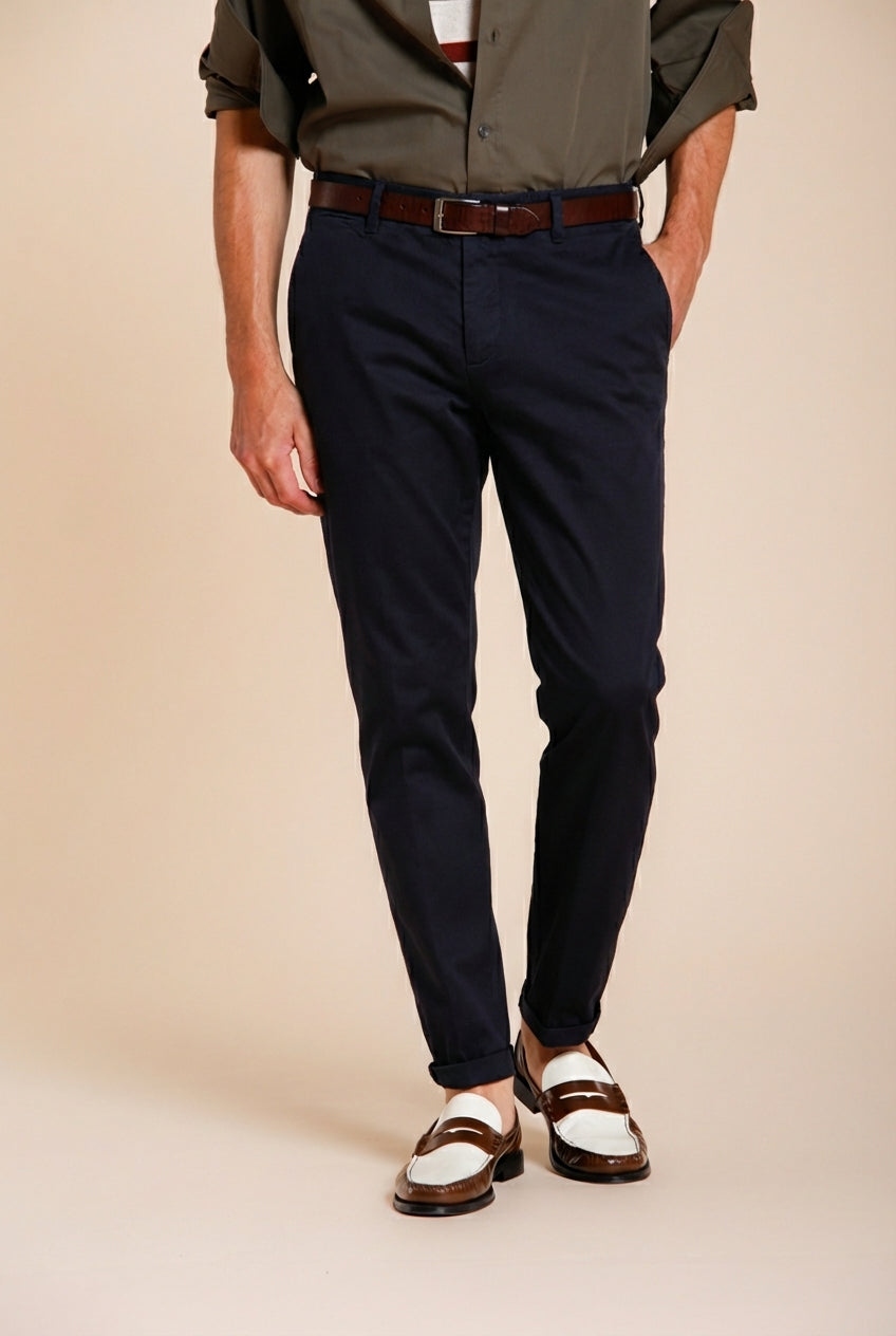 Osaka men's chino pants in fine cotton and lyocell tricotina carrot fit