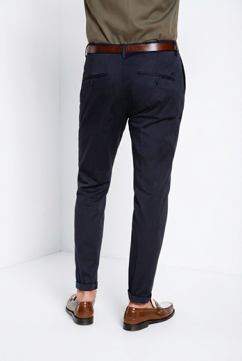 Osaka Herren Chino Hose aus feiner Trikotine aus Baumwolle und Lyocell carrot fit