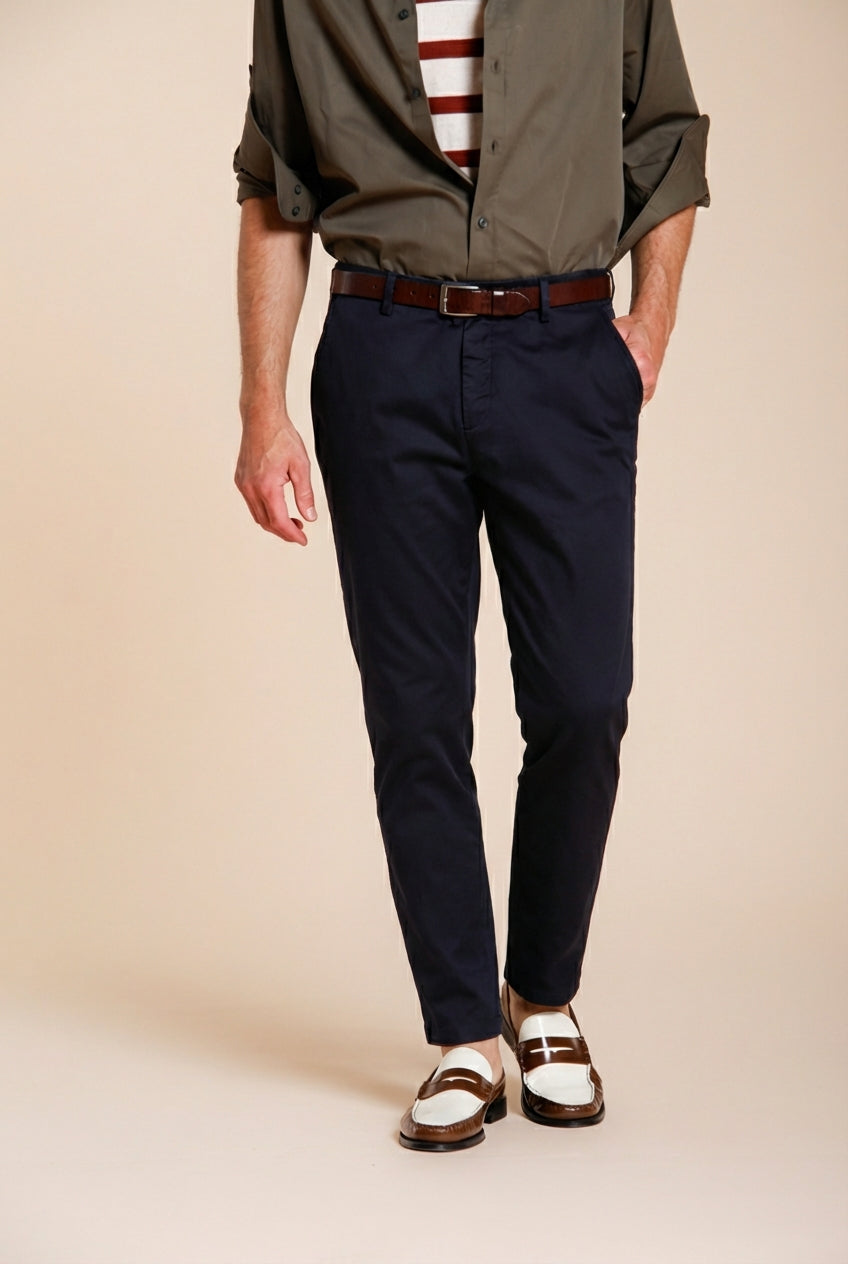 Osaka men's chino pants in fine cotton and lyocell tricotina carrot fit