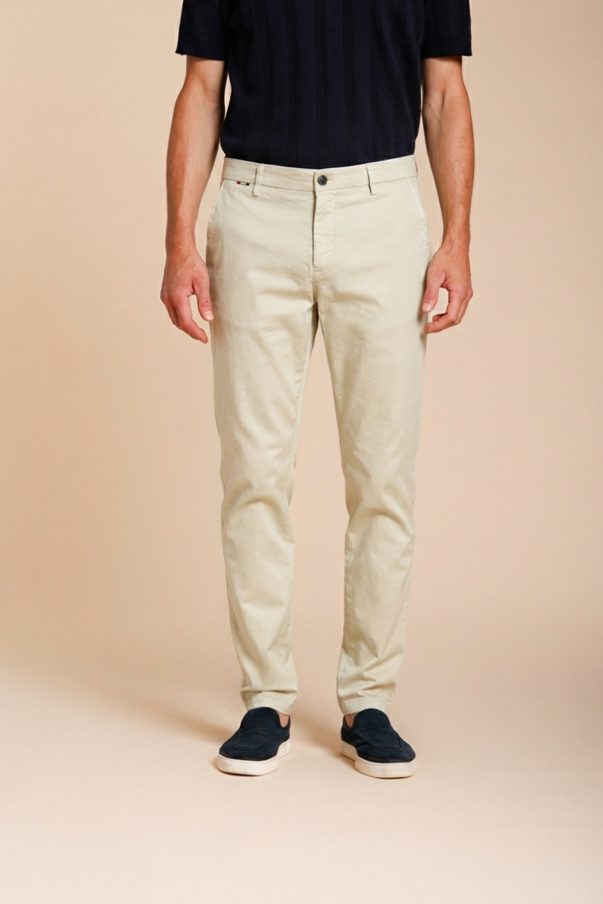 Osaka men's chino pants in fine cotton and lyocell tricotina carrot fit