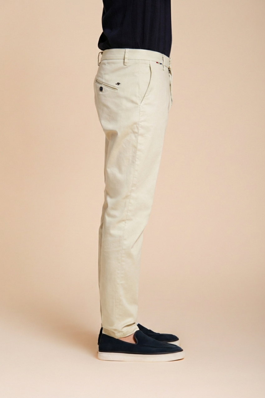 Osaka men's chino pants in fine cotton and lyocell tricotina carrot fit