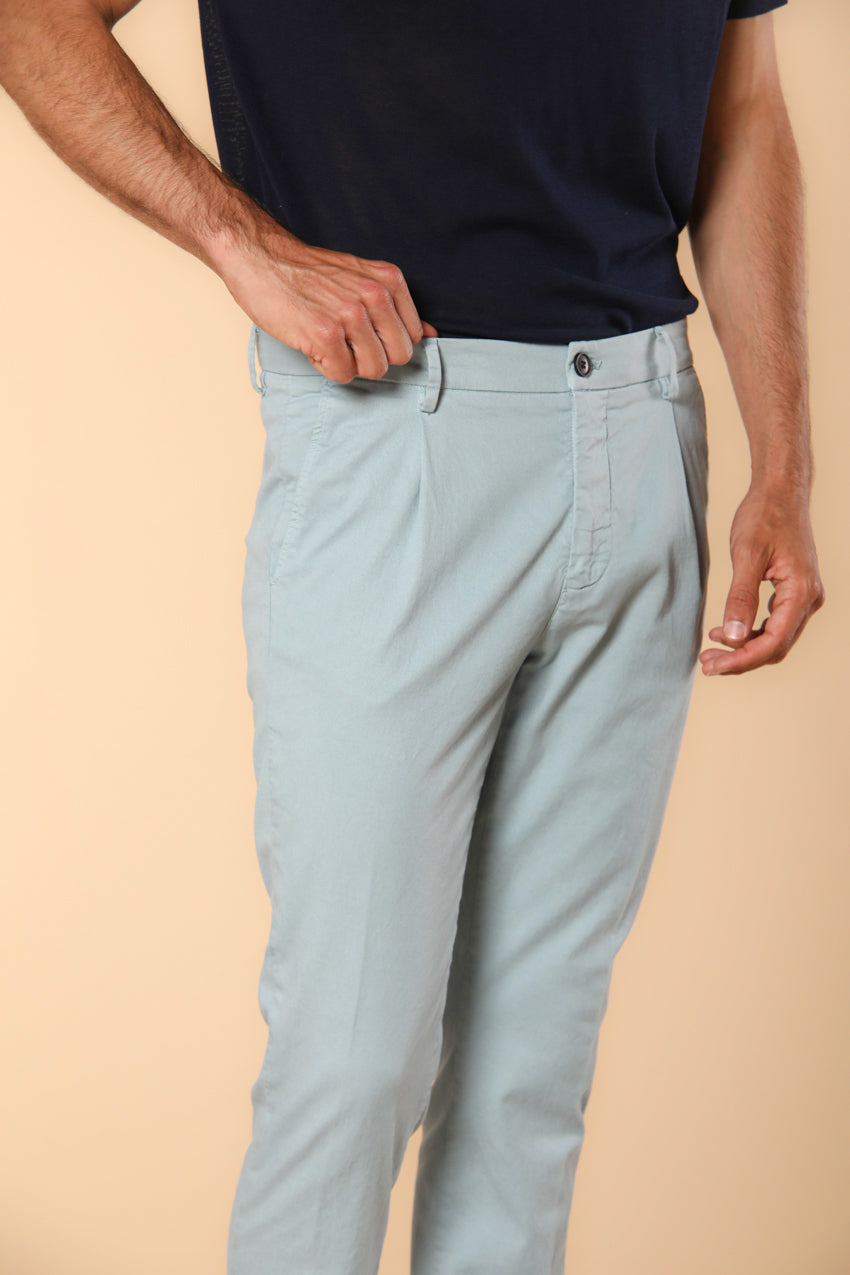 Osaka 1 Pinces men’s chino pants in cotton and lyocell twill carrot fit