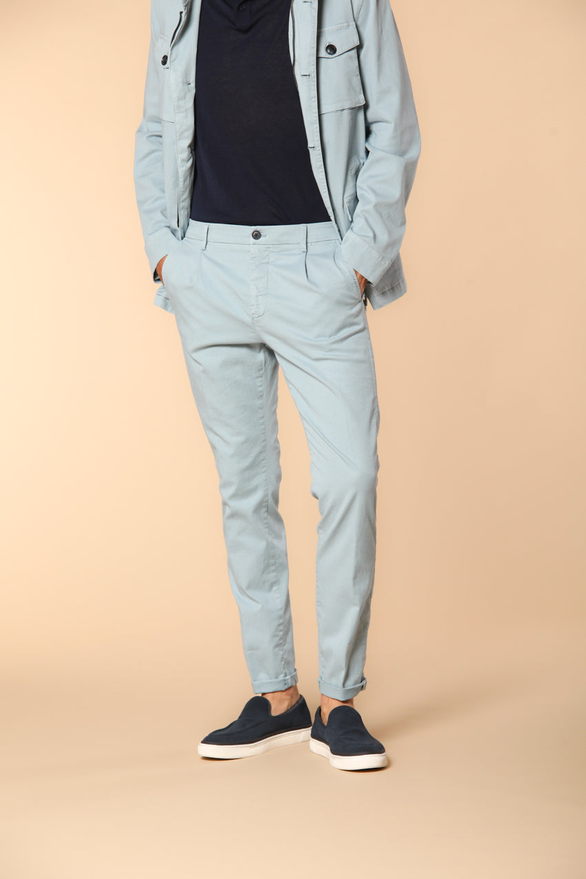 Osaka 1 Pinces pantalón chino hombre en twill de algodón y lyocell carrot fit