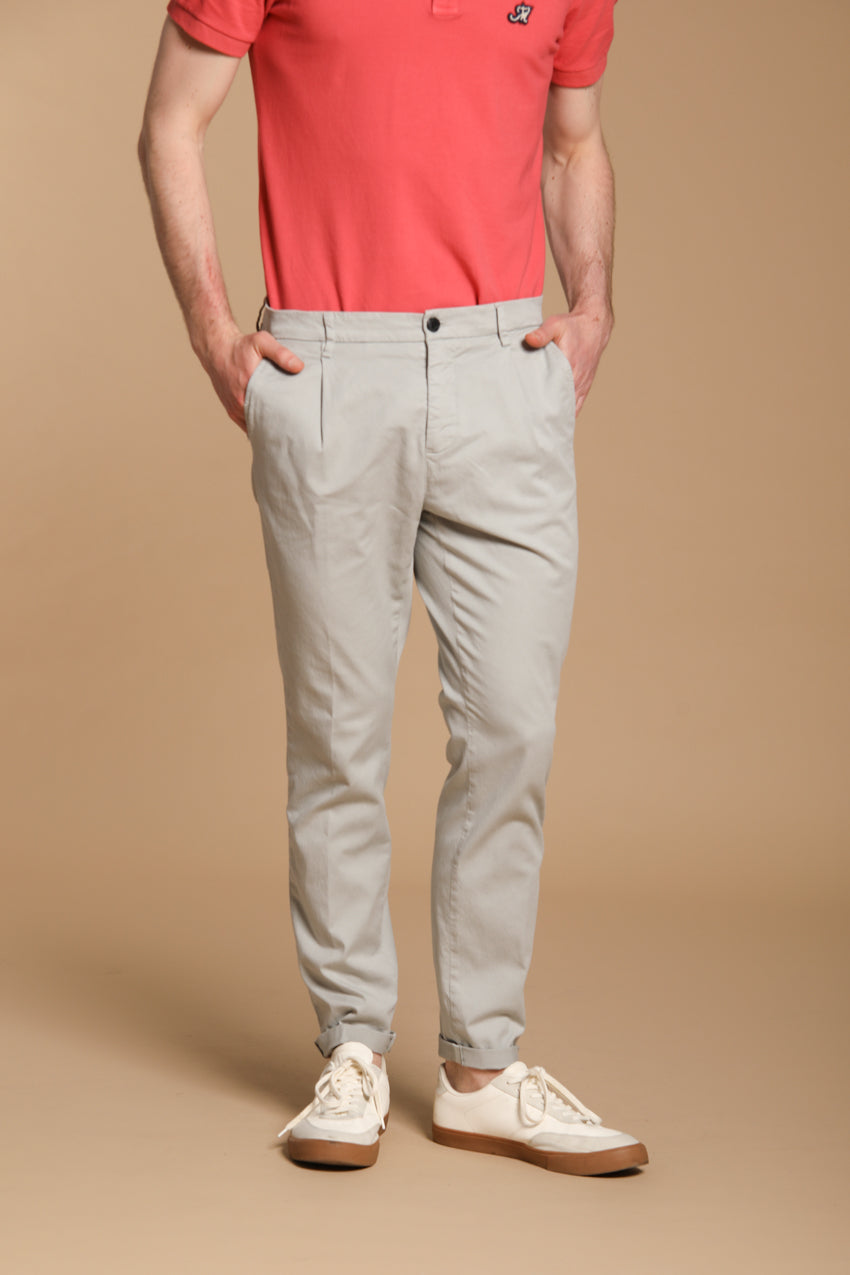 Osaka 1 Pinces pantalón chino hombre en twill de algodón y lyocell carrot fit