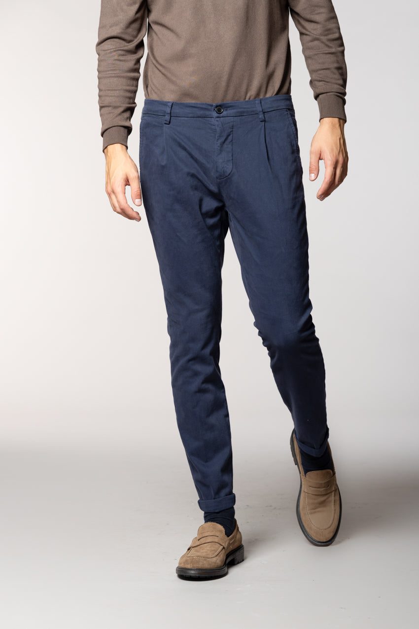 Osaka 1 Pinces men's chino pants in cotton wool carrot fit