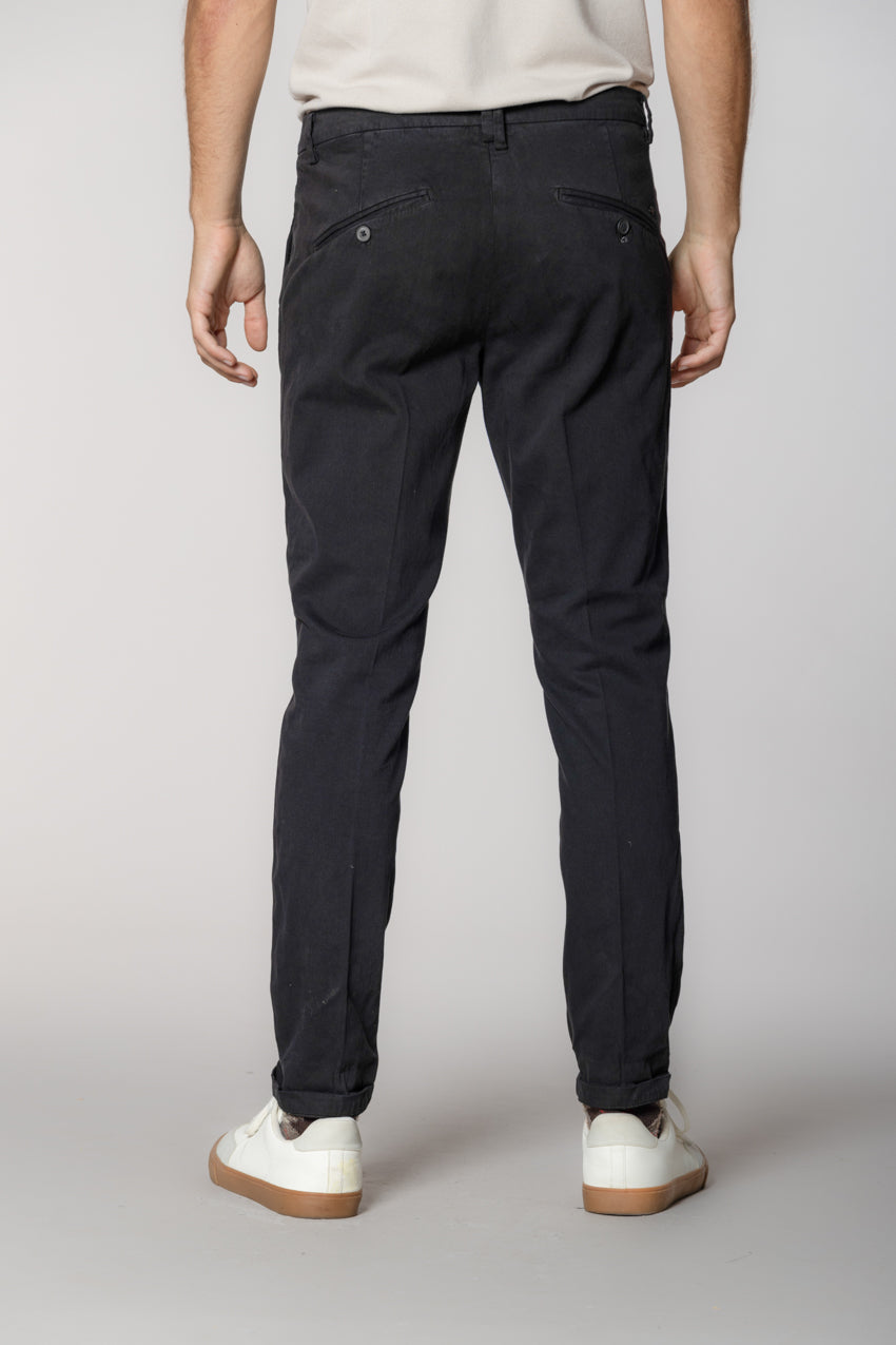 Osaka 1 Pinces pantalón chino hombre en algodón seda carrot fit