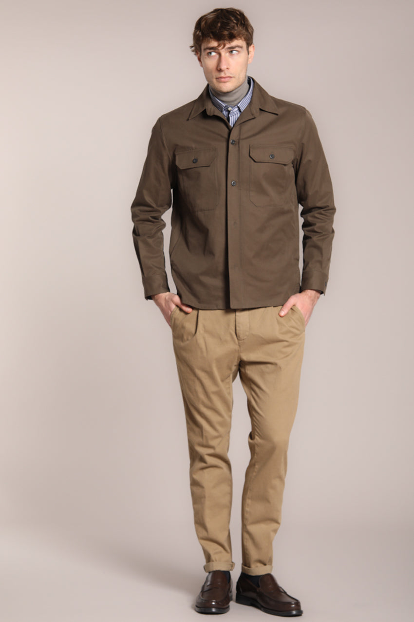 Foto 3 Osaka 1 Pinces pantaloni chino uomo in cotone seta carrot fit