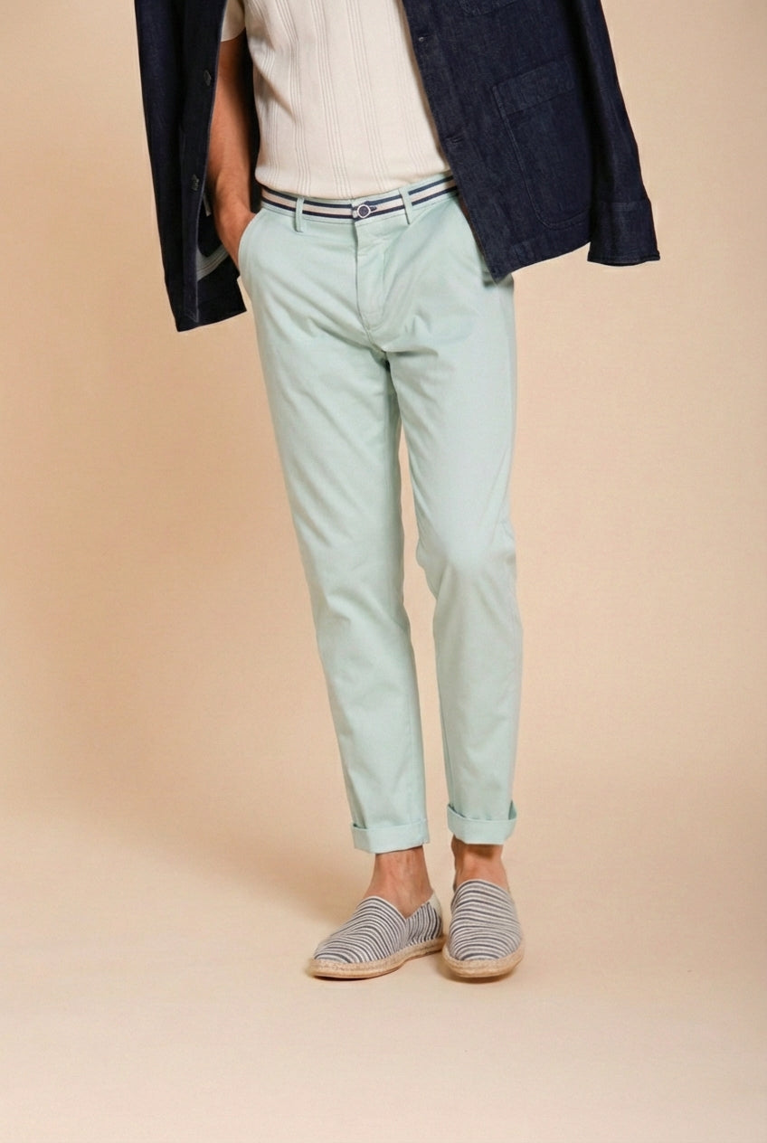 Torino Summer pantalone chino uomo in twill di cotone e lyocell slim fit