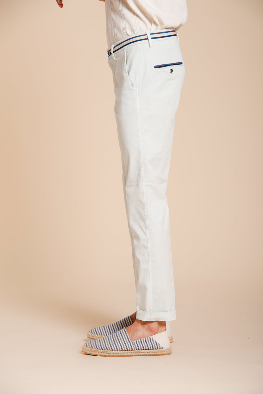 Torino Summer pantalón chino hombre en twill de algodón y lyocell slim fit