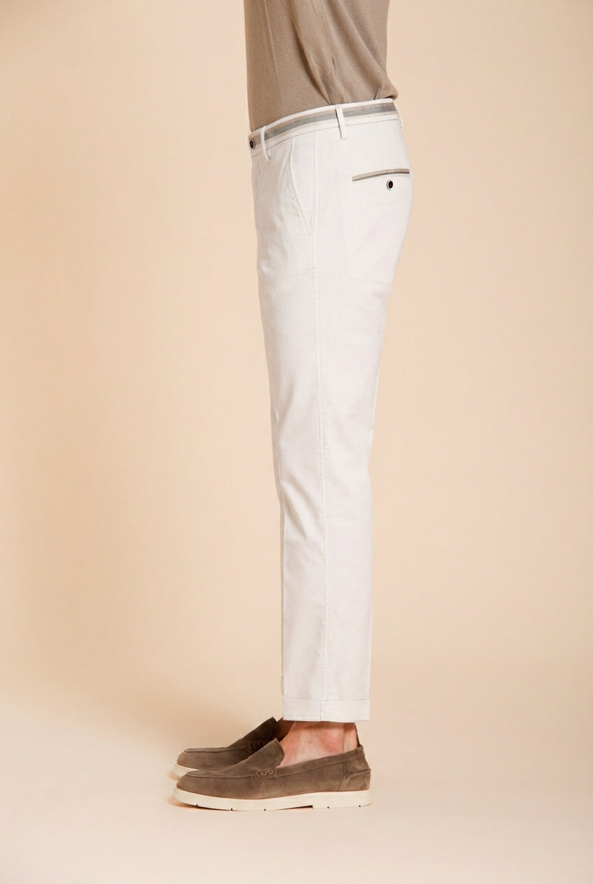 Torino Summer men's chino pants in cotton and lyocell twill slim fit