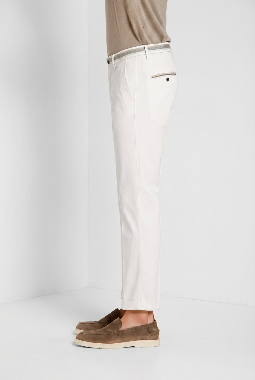 Torino Summer men's chino pants in cotton and lyocell twill slim fit
