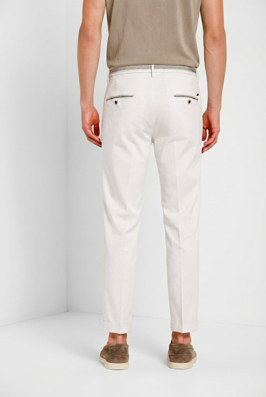 Torino Summer men's chino pants in cotton and lyocell twill slim fit