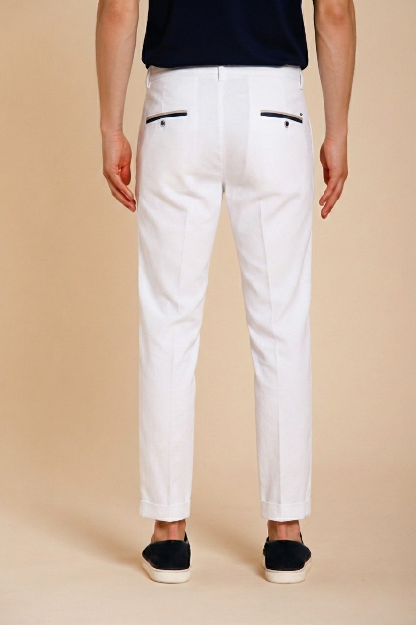 Torino Summer men's chino pants in cotton and lyocell twill slim fit