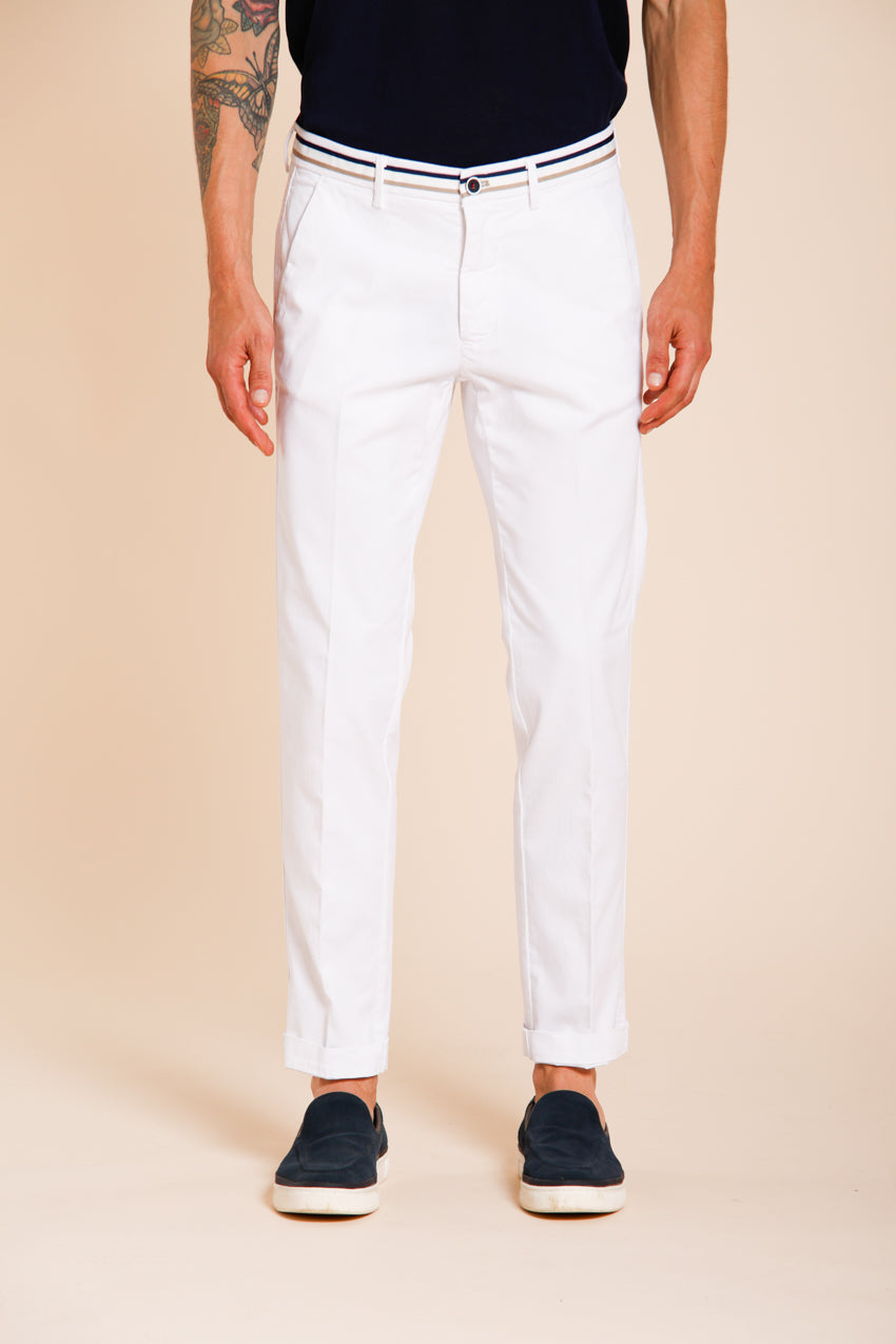 Torino Summer pantalón chino hombre en twill de algodón y lyocell slim fit