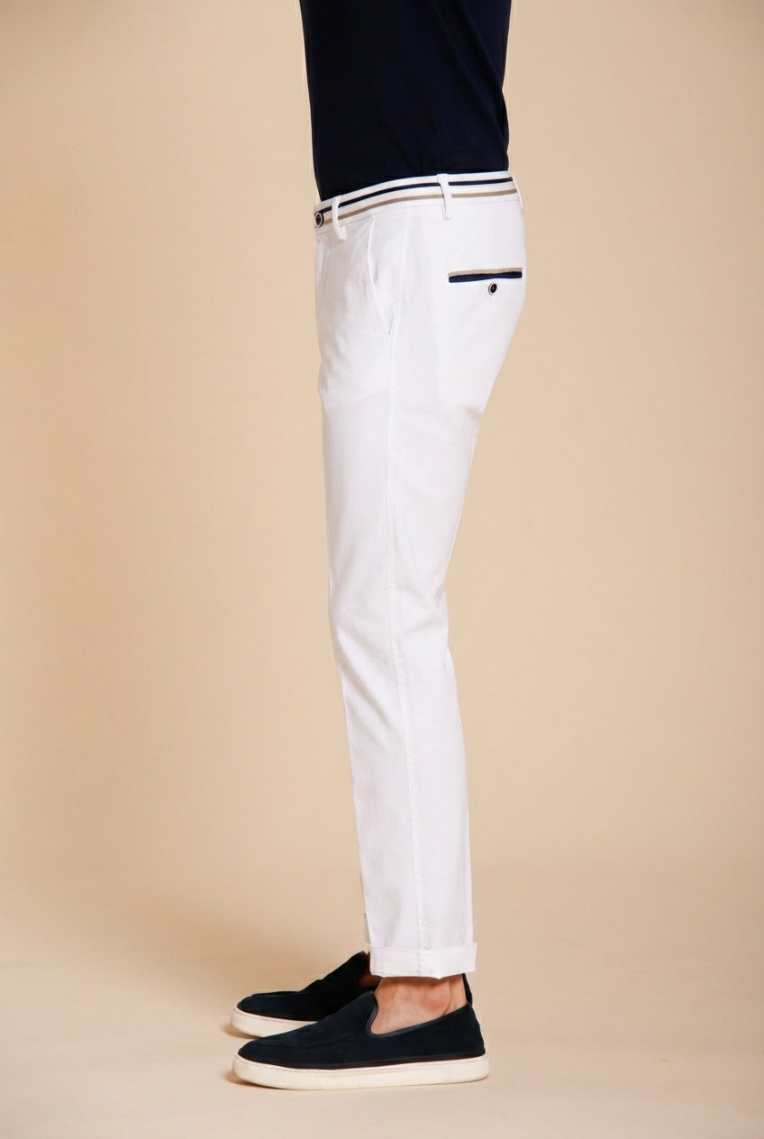 Torino Summer pantalón chino hombre en twill de algodón y lyocell slim fit