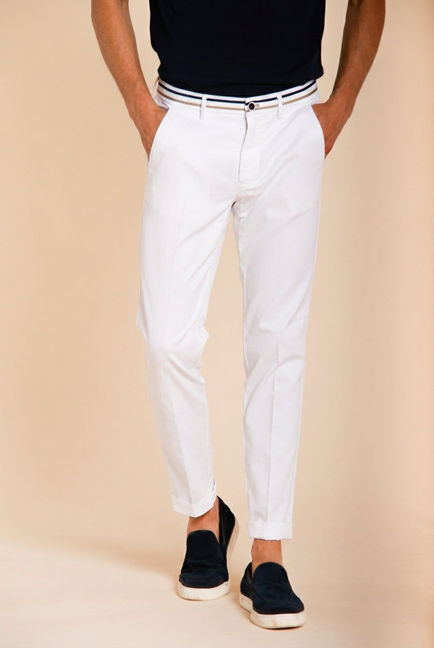 Torino Summer pantalón chino hombre en twill de algodón y lyocell slim fit