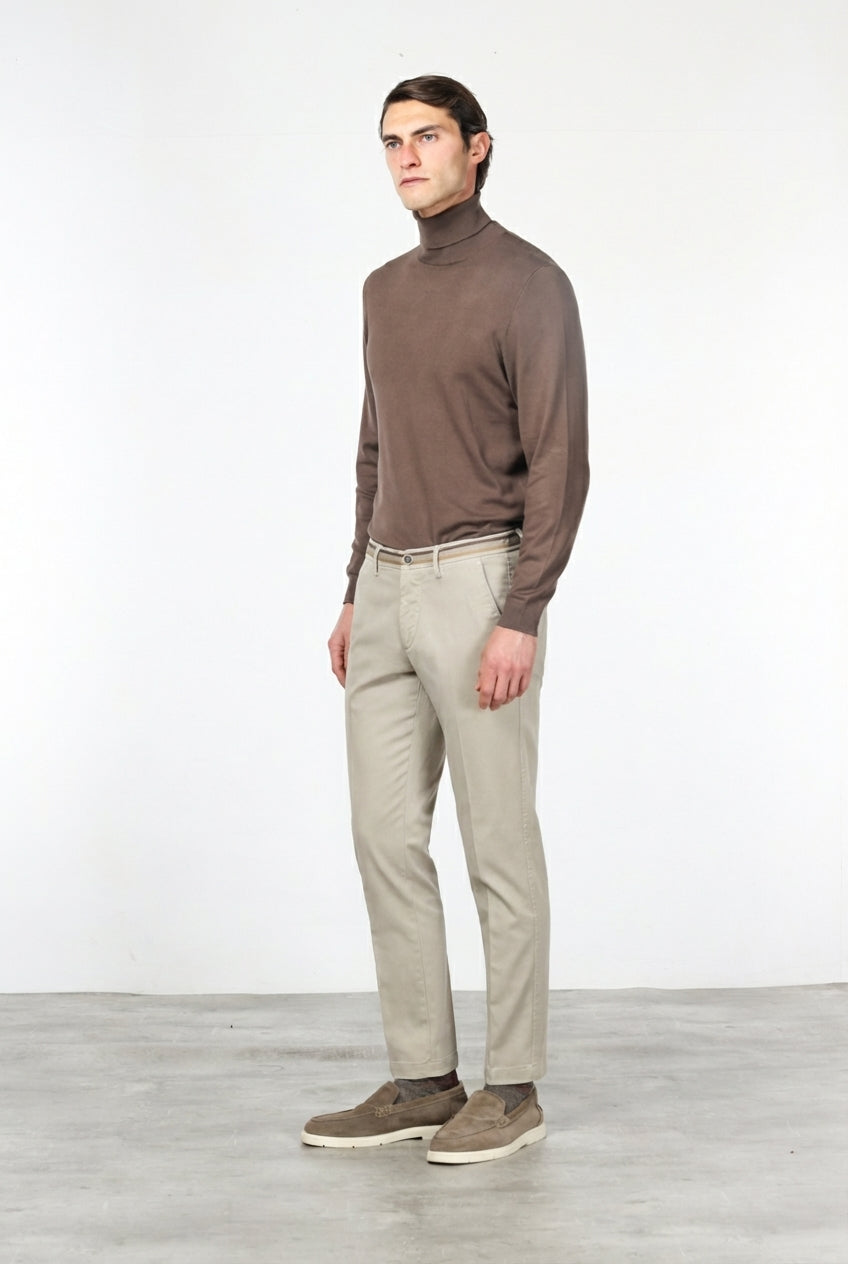 Torino Winter-Chino-Hose für Herren in Gabardine Stretch Slim Fit