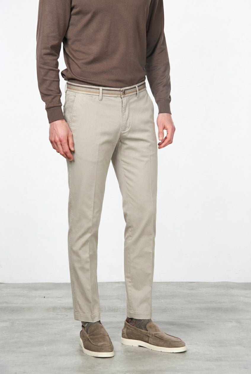 Torino Winter-Chino-Hose für Herren in Gabardine Stretch Slim Fit