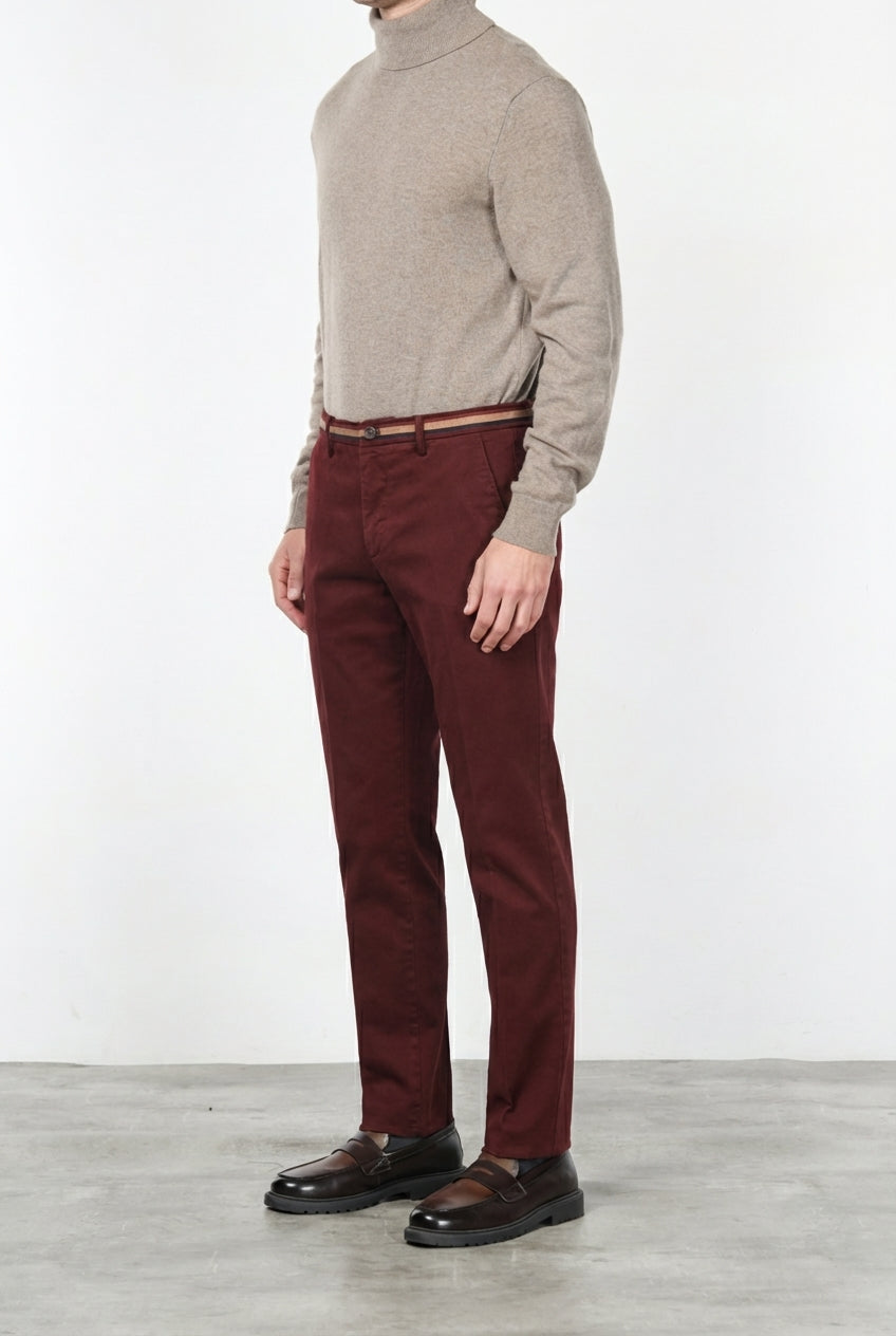 Torino Winter pantalone chino uomo in gabardina stretch slim fit