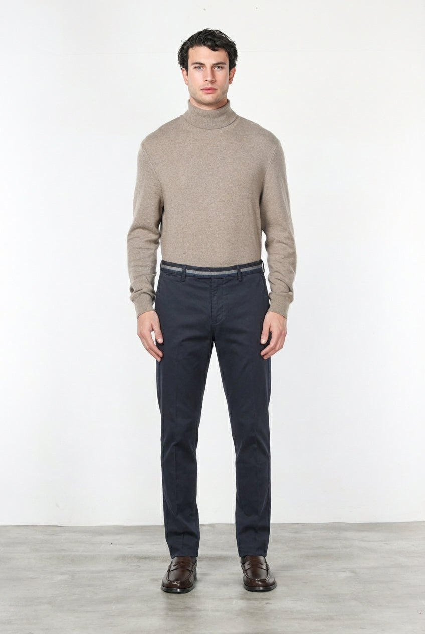 Torino Winter pantalón chino de hombre en gabardina stretch, slim fit