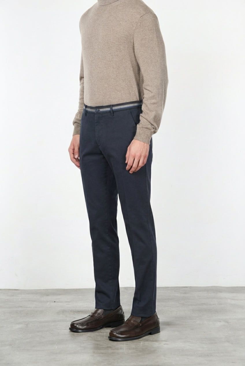 Torino Winter pantalón chino de hombre en gabardina stretch, slim fit
