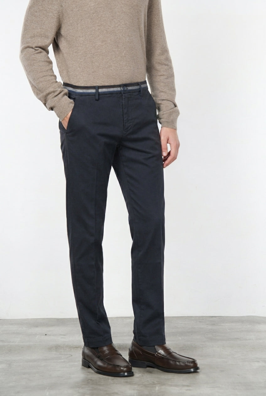 Torino Winter pantalón chino de hombre en gabardina stretch, slim fit