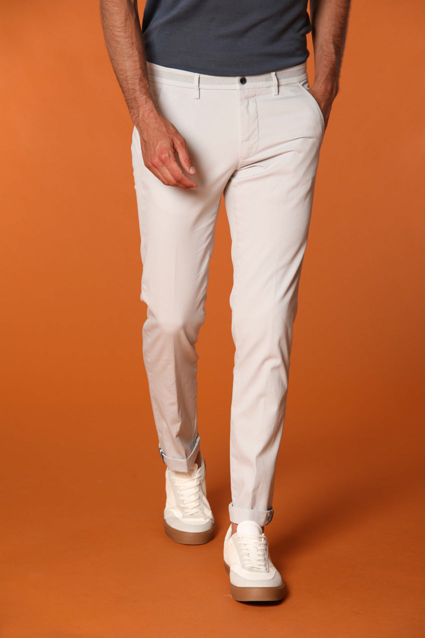 Torino University pantalone chino uomo in raso stretch slim fit