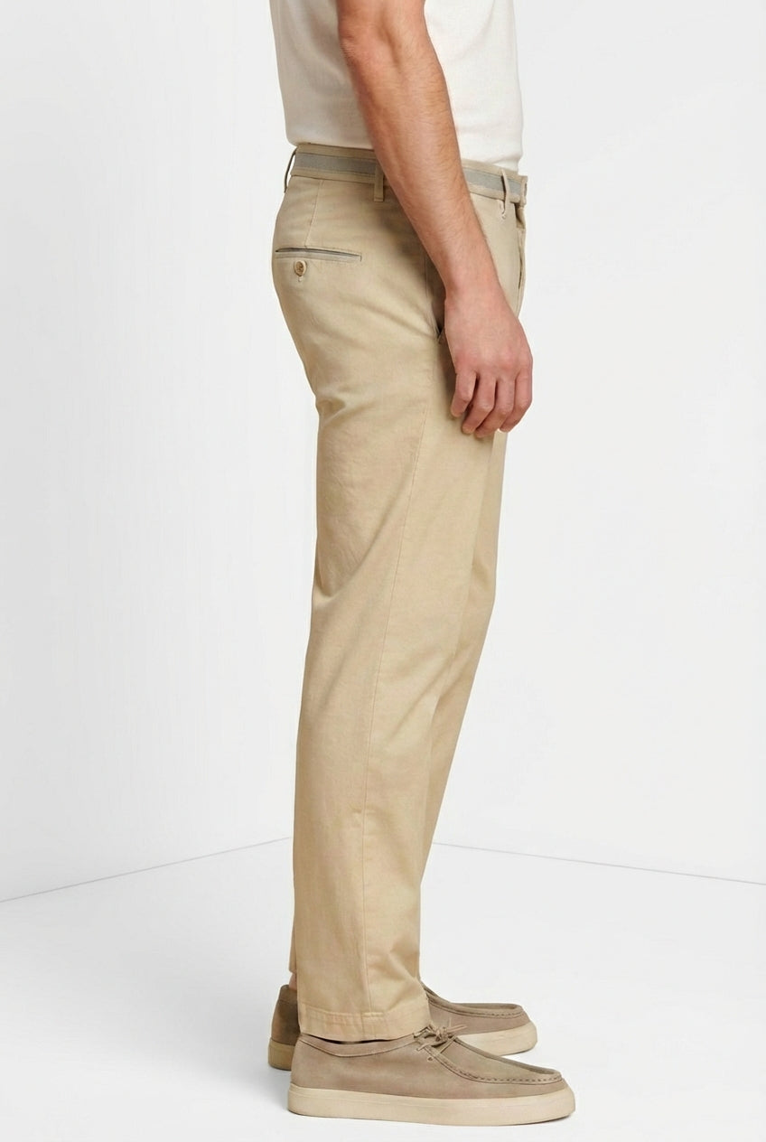Torino University men's chino pants in stretch satin slim fit